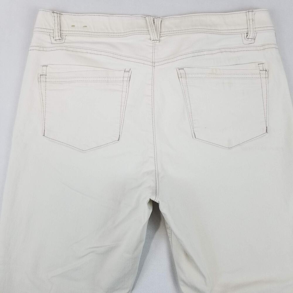 Democracy Jeans Womens 14 White Ab Technology Mid Rise Ankle Raw Hem Stretch - Picture 7 of 11